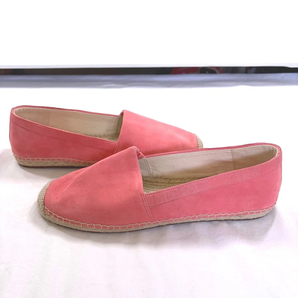 Michael Kors Pink Suede Leather Espadrille Flats Slip On Shoes V019B Womens 10M